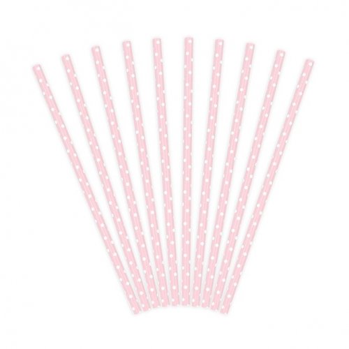 10 Paper Straws Pink Dots 10 Paper Straws Pink Dots