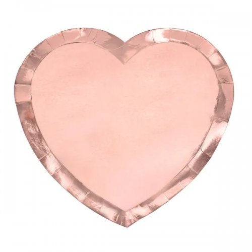 6 Paper Plate 21cm Rosegold Heart 6 Paper Plate 21cm Rosegold Heart