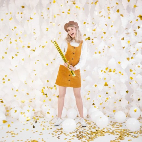 Confetti Cannon with gold hearts 60cm Confetti Cannon with gold hearts 60cm