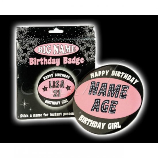 Personalize Birthday Badge 15cm with stickers