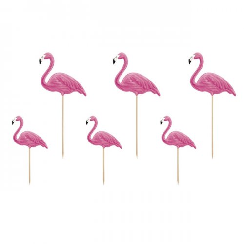 6 Deco Picks Flamingo 6 Deco Picks Flamingo