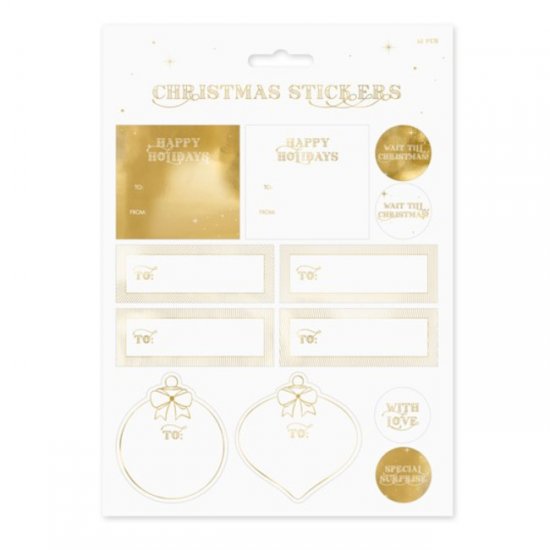 12 Christmas stickers gold