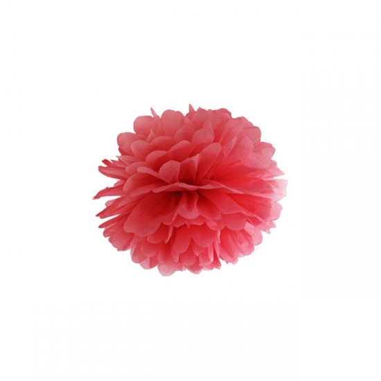 1 Decorative Puff Ball Red 25cm