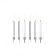 6 Candles Metallic Silver 6 cm 6 Candles Metallic Silver 6 cm