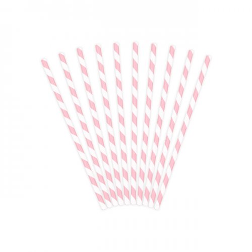 10 Paper Straws Pink Stripes 10 Paper Straws Pink Stripes