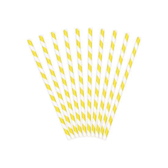 10 Paper Straws Yellow