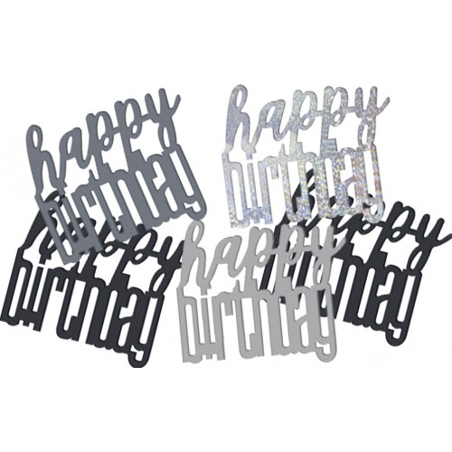 Foil Black Happy Birthday confetti 14gr