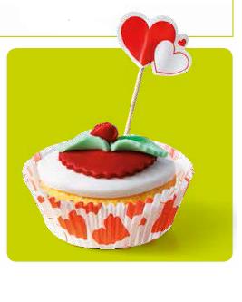 Set 30 Cupcake Cup & 30 Picks Heart Set 30 Cupcake Cup & 30 Picks Heart