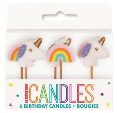 6 Unicorn Pick Birthday Candles 6 Unicorn Pick Birthday Candles