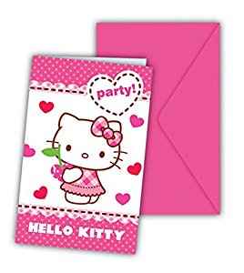 6 Invitations Hello Kitty