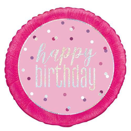 Foil Balloon Happy Birthday Pink 45cm Foil Balloon Happy Birthday Pink 45cm